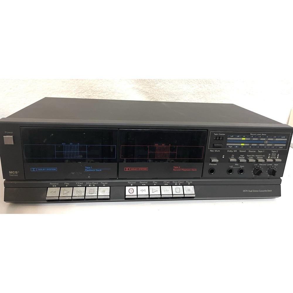 Vintage MCS Dual Stereo Cassette Deck 683-3574 Tested Working.
